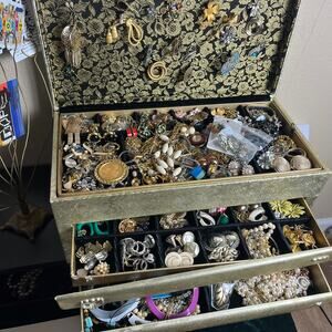 Mystery jewelry lot vintage to modern all wearable, good condition gold silver